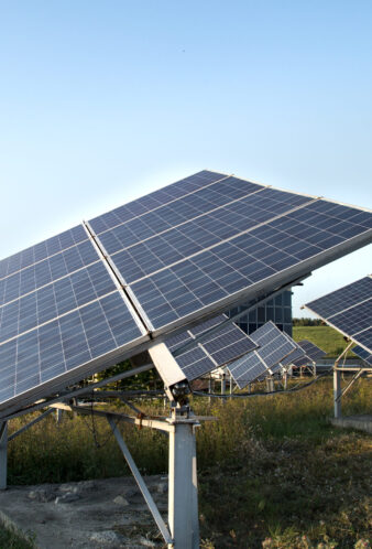 photovoltaics in solar power station energy from natural. Close-up.